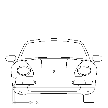 360x360 Autocad Drawing Porsche Turbo S Ag Luxury Cars Front Dwg - Front Of Car Drawing