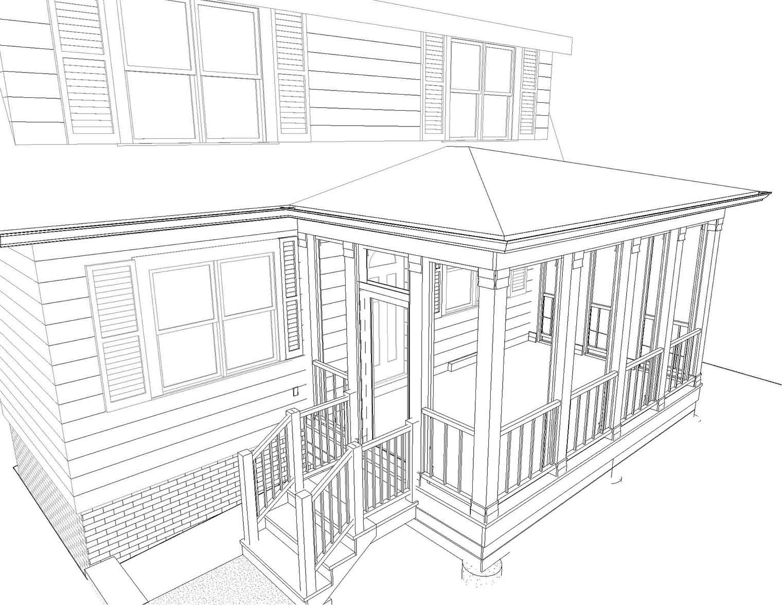 1520x1176 Front Porch Project Creating A Simply Sweet, Three Season Sun Porch - Front Porch Drawing