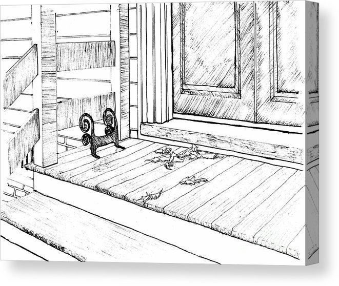661x558 front porch with boot scraper canvas print canvas art - Front Porch Drawing