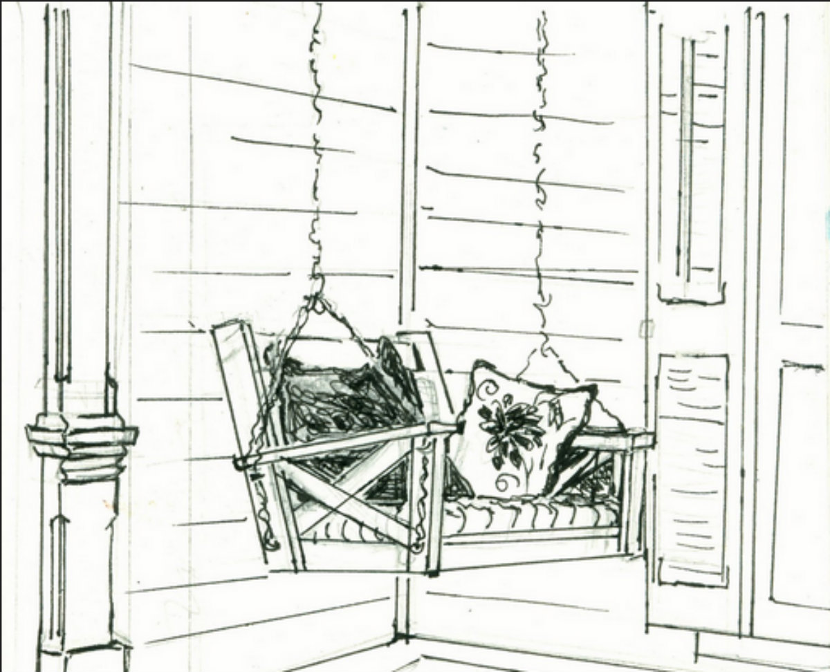1200x972 Front Porch M Sue's Swoon Worthy - Front Porch Drawing