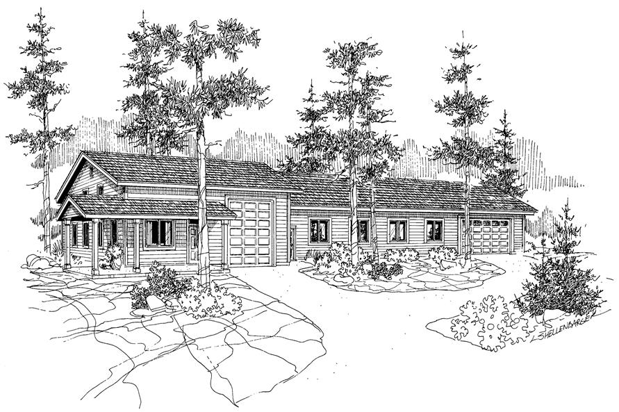 891x593 garage with car, bedroom, sq ft garage plan - Front Porch Drawing