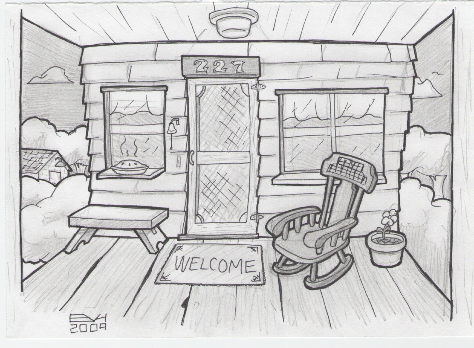 1568x1152 Doodle Front Porch Doodle A Day - Front Porch Drawing