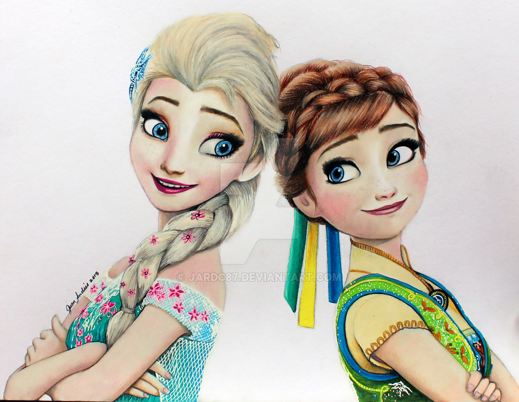 1024x792 Frozen Fever Images Elsa And Anna Hd Wallpaper And Background - Frozen Anna And Elsa Drawing
