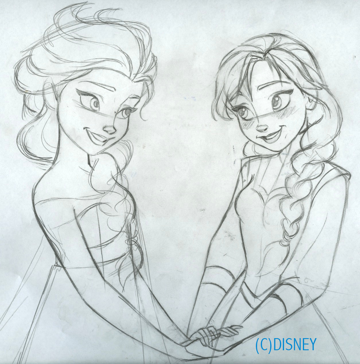 1255x1267 Frozen Images Elsa And Anna Hd Wallpaper And Background Photos - Frozen Anna And Elsa Drawing