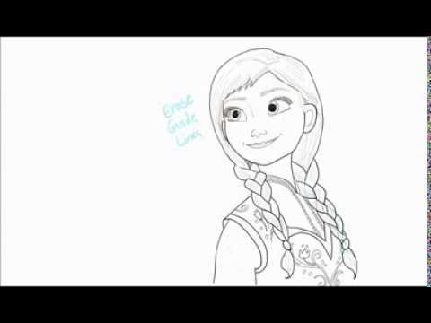 480x360 How To Draw Anna From Frozen - Frozen Anna And Elsa Drawing
