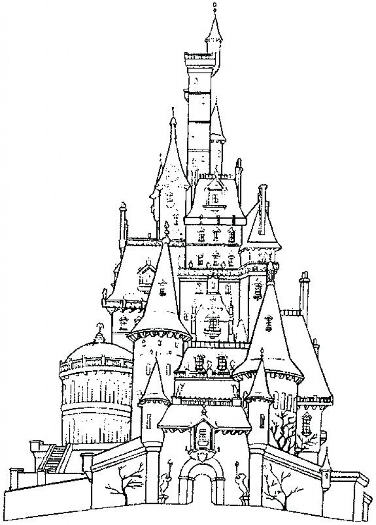 732x1024 Coloring Sheets Frozen From Pages Castle Best - Frozen Castle Drawing