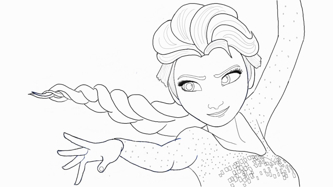 1280x720 Learn How To Draw Frozen Elsa With Letters Numbers And Shapes - Frozen Drawing