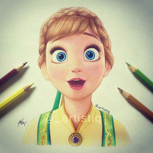500x500 Frozen Drawing Anna Artistiq Uploaded - Frozen Drawing