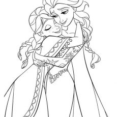 230x230 Interesting Elsa And Anna Coloring Pages Hug Free - Frozen Drawing Anna And Elsa