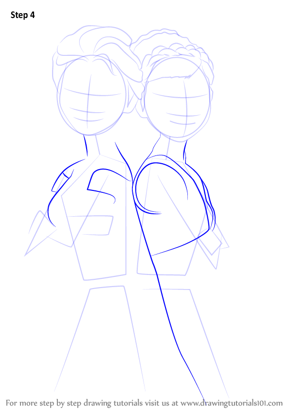 598x844 Learn How To Draw Elsa And Anna From Frozen Fever - Frozen Drawing Anna And Elsa