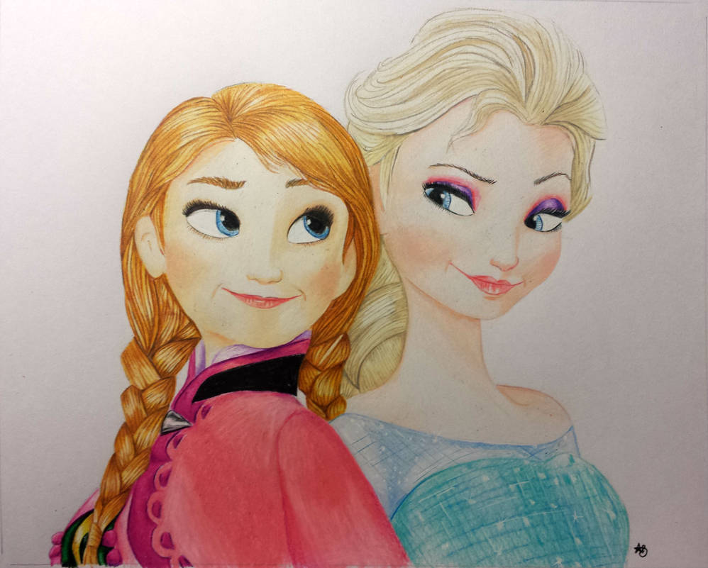 Frozen Drawing Anna And Elsa at PaintingValley.com | Explore collection ...