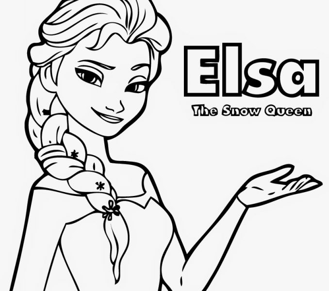 678x600 Elsa Lineart Kid For Free Download - Frozen Drawing For Kids