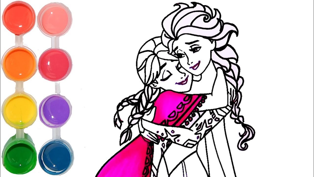 1280x720 How To Draw Color Ana Frozen Elsa, Drawing On New Learning - Frozen Drawing For Kids