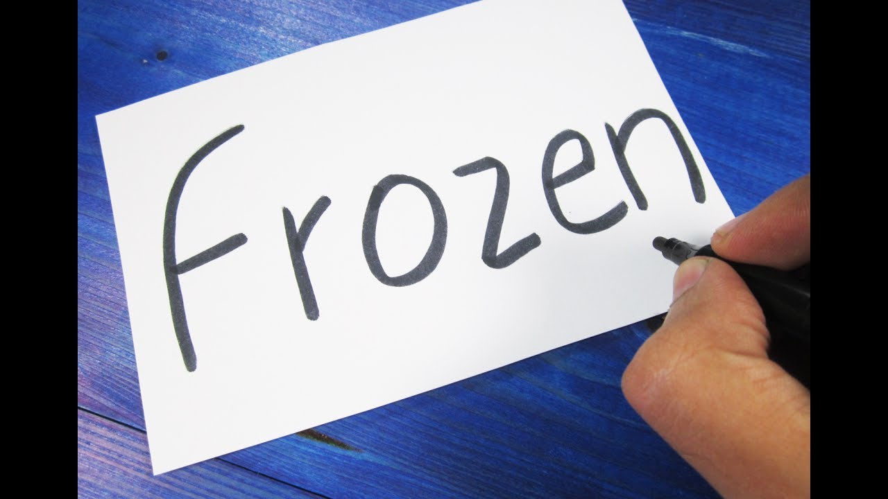 1280x720 How To Turn Words Frozen Into A Cartoon - Frozen Drawing Paper