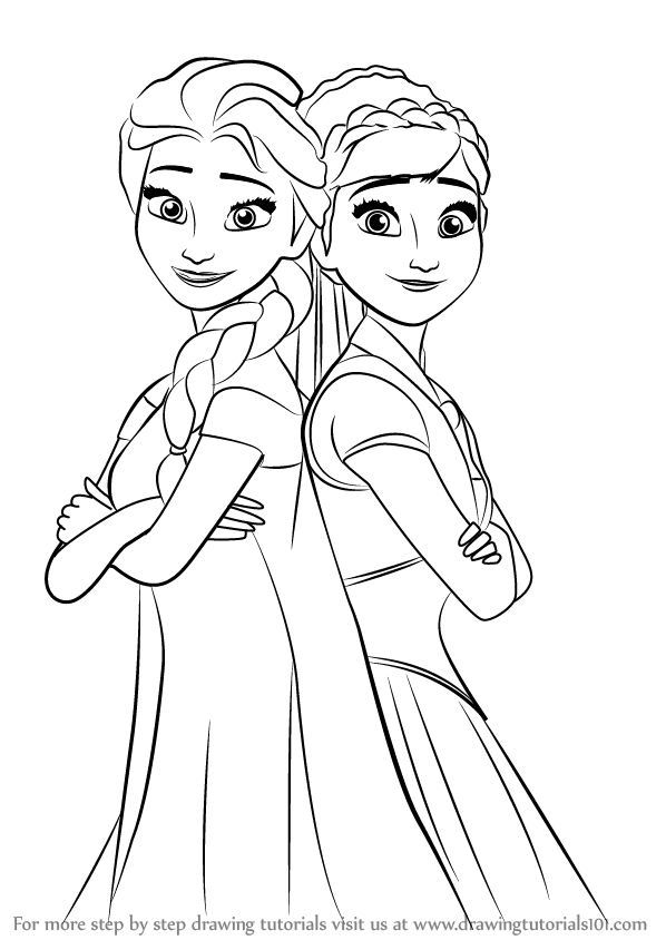 elsa and anna painting pages