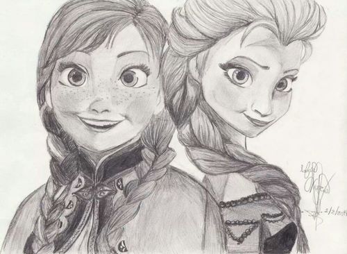 Frozen Elsa And Anna Drawing at PaintingValley.com | Explore collection ...