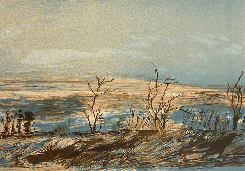 800x559 Michael Timmins, Frozen Lake - Frozen Lake Drawing