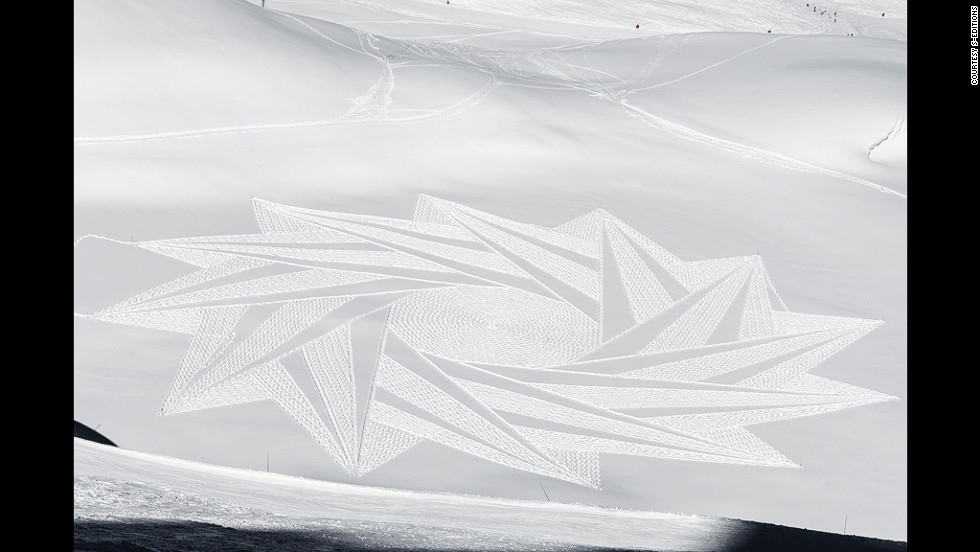 980x552 stunning geometric shapes appear in snow - Frozen Lake Drawing