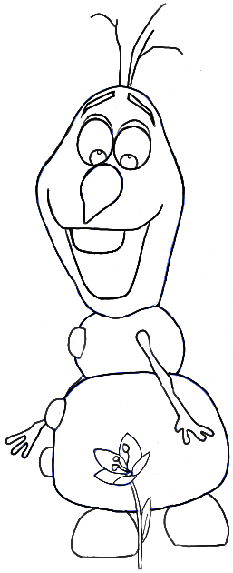 257x630 how to draw olaf the snowman from disneys frozen drawing tutorial - Frozen Outline Drawing