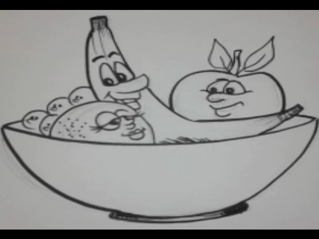 640x480 How To Draw A Fruit Basket - Fruit Basket Drawing