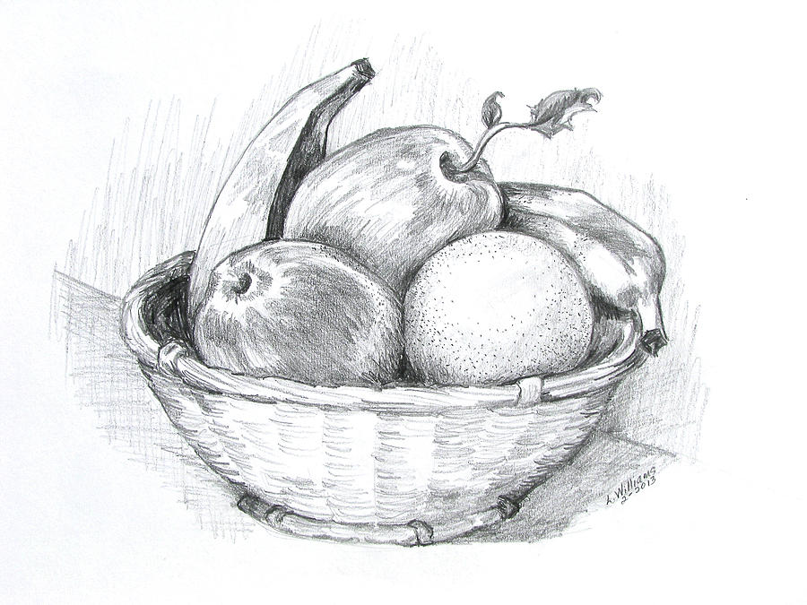 900x675 Still Life Fruit Basket Drawing - Fruit Basket Drawing