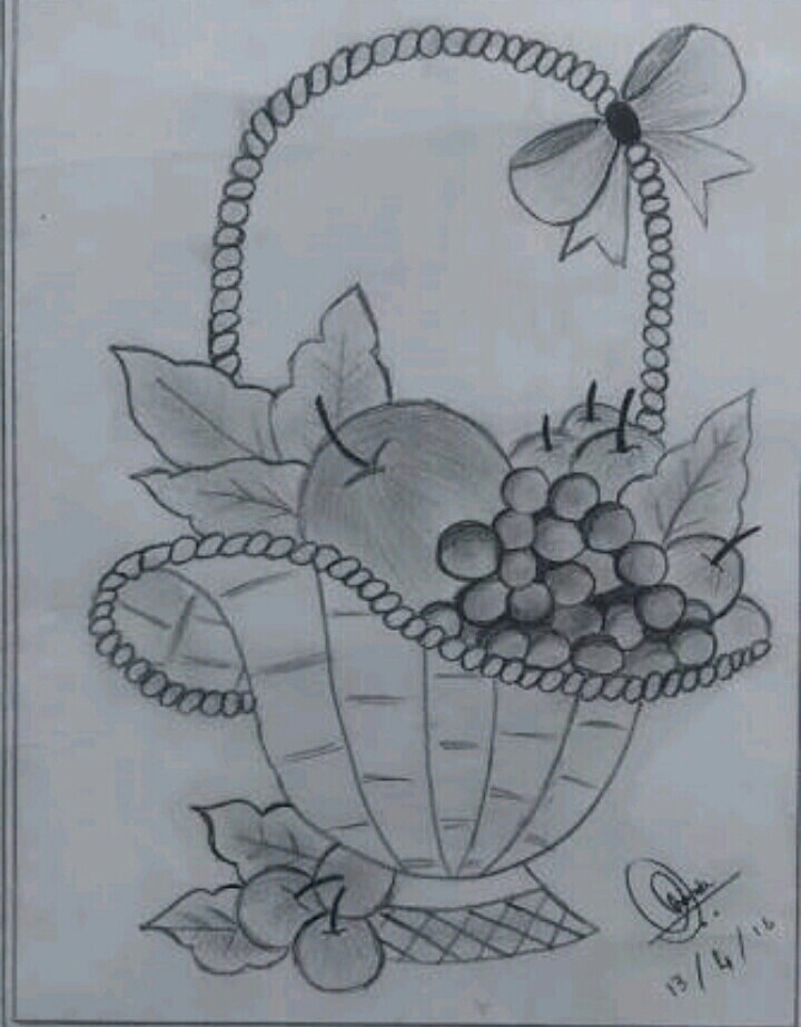 720x923 Draw A Fruit Basket - Fruit Basket Drawing