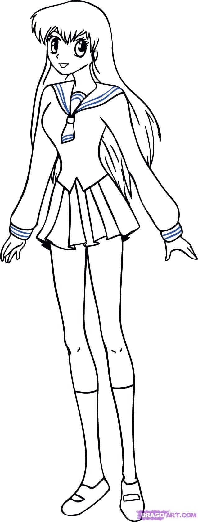 638x1674 How To Draw Tohru Honda, Step - Fruit Basket Drawing Easy