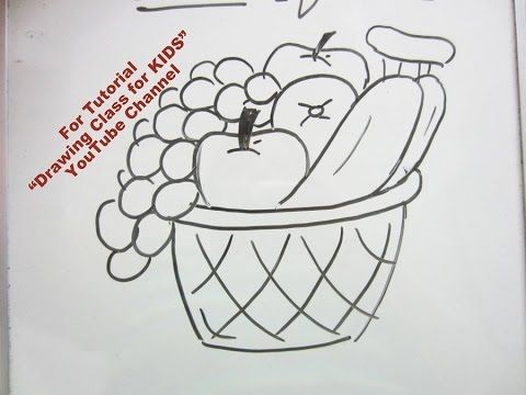 480x360 Youtube How To Draw Basket Of Fruits And Vegetables Drawing Tips - Fruit Basket Drawing Easy