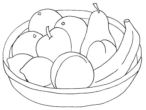 600x450 fruit basket coloring sheets fruit basket coloring - Fruit Basket Drawing Step By Step
