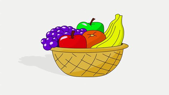 550x309 How To Draw A Basket Of Fruit Steps - Fruit Basket Drawing Step By Step