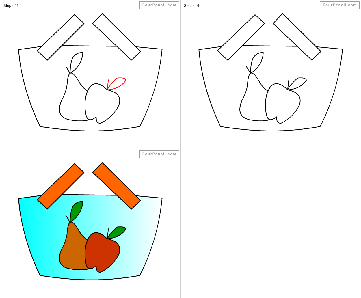 1250x1032 How To Draw Fruit Basket For Kids Step - Fruit Basket Drawing Step By Step