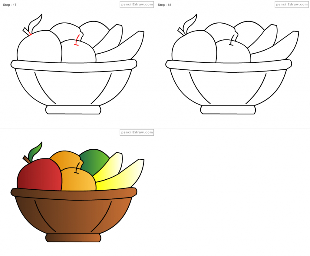 How To Draw A Fruit Bowl Step By Step With Pictures
