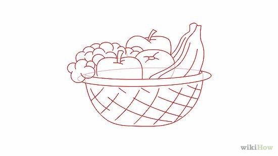 550x309 draw a basket of fruit fruit observation fruits drawing - Fruit Basket Drawing Step By Step