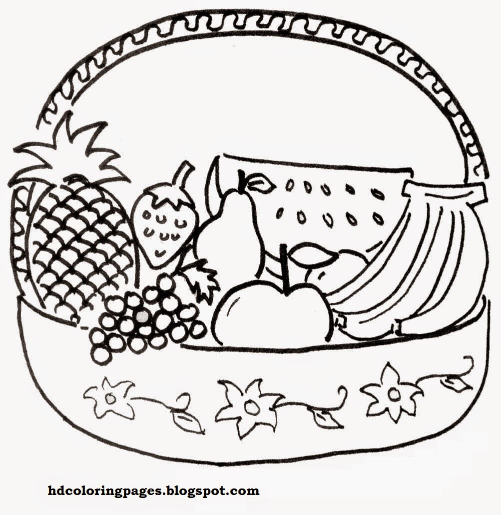 1003x1030 fruit basket colouring with affordable baskets also pictures - Fruit Basket Pictures For Drawing