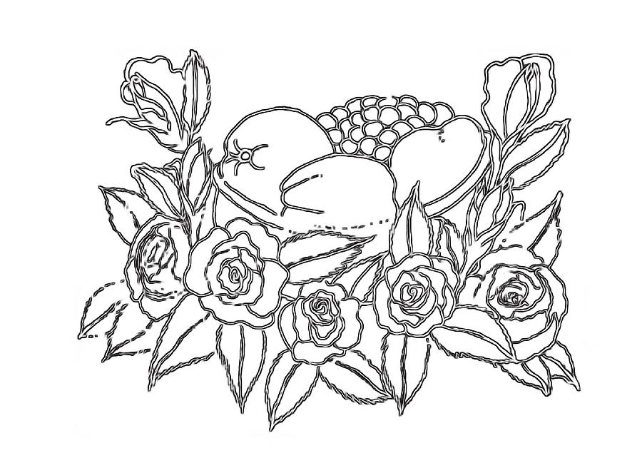 900x642 Rose Fruit Basket - Fruit Basket Pictures For Drawing