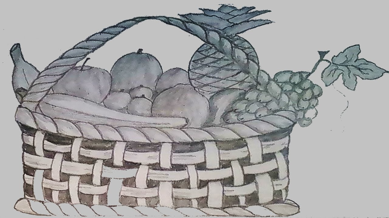 1280x720 Fruit Basket Sketch Drawing - Fruit Basket Pictures For Drawing