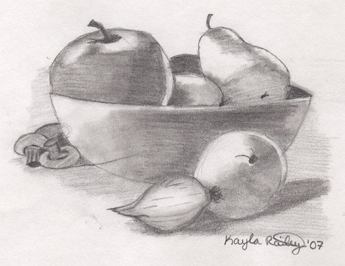 500x385 Fruit Bowl Drawing - Fruit Bowl Drawing