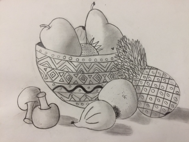 640x480 Fruit Bowl Graphite Drawings - Fruit Bowl Drawing