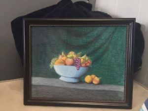 300x225 Fruit Bowl Prismacolor Pencil Drawing Ebay - Fruit Bowl Drawing