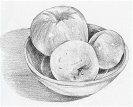 530x426 How To Paint A Still Life - Fruit Bowl Drawing