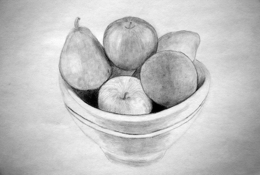 Fruit Bowl Drawing at PaintingValley.com | Explore collection of Fruit ...