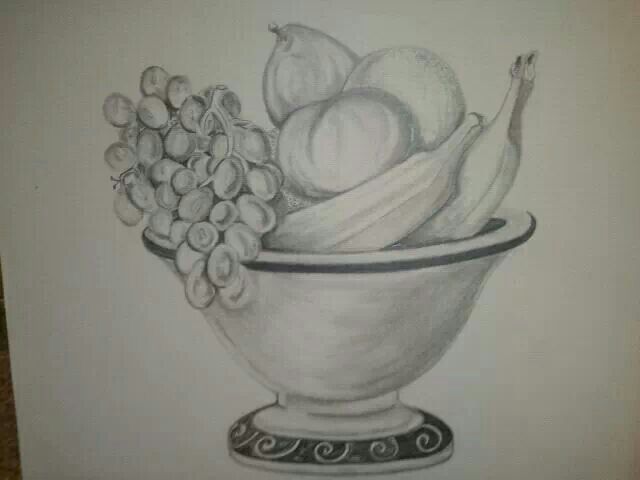 640x480 Pencil Drawing Fruit Bowl Things I've Made, Created - Fruit Bowl Drawing