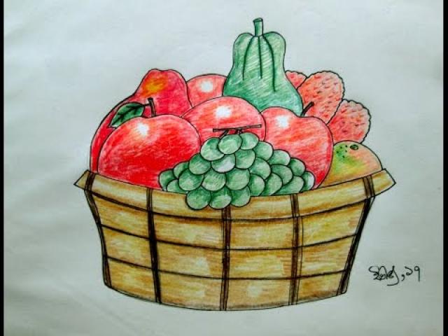 640x480 Drawn Fruit Bowl Drawing - Fruit Bowl Drawing