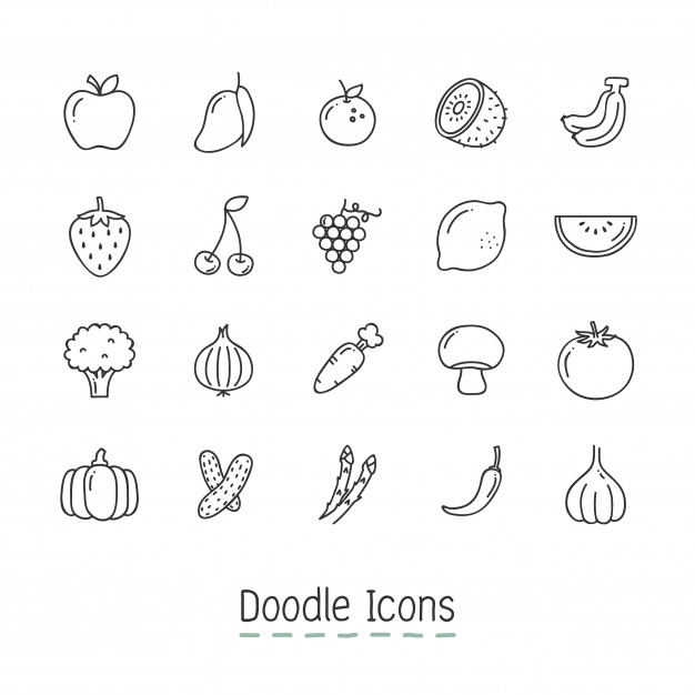 626x626 Fruits Vectors, Photos And Free Download - Fruit Line Drawing