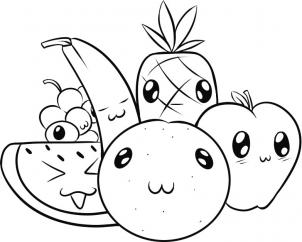 302x242 How To Draw How To Draw Fruit - Fruit Line Drawing