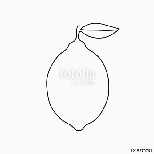 500x500 Lemon - Fruit Line Drawing