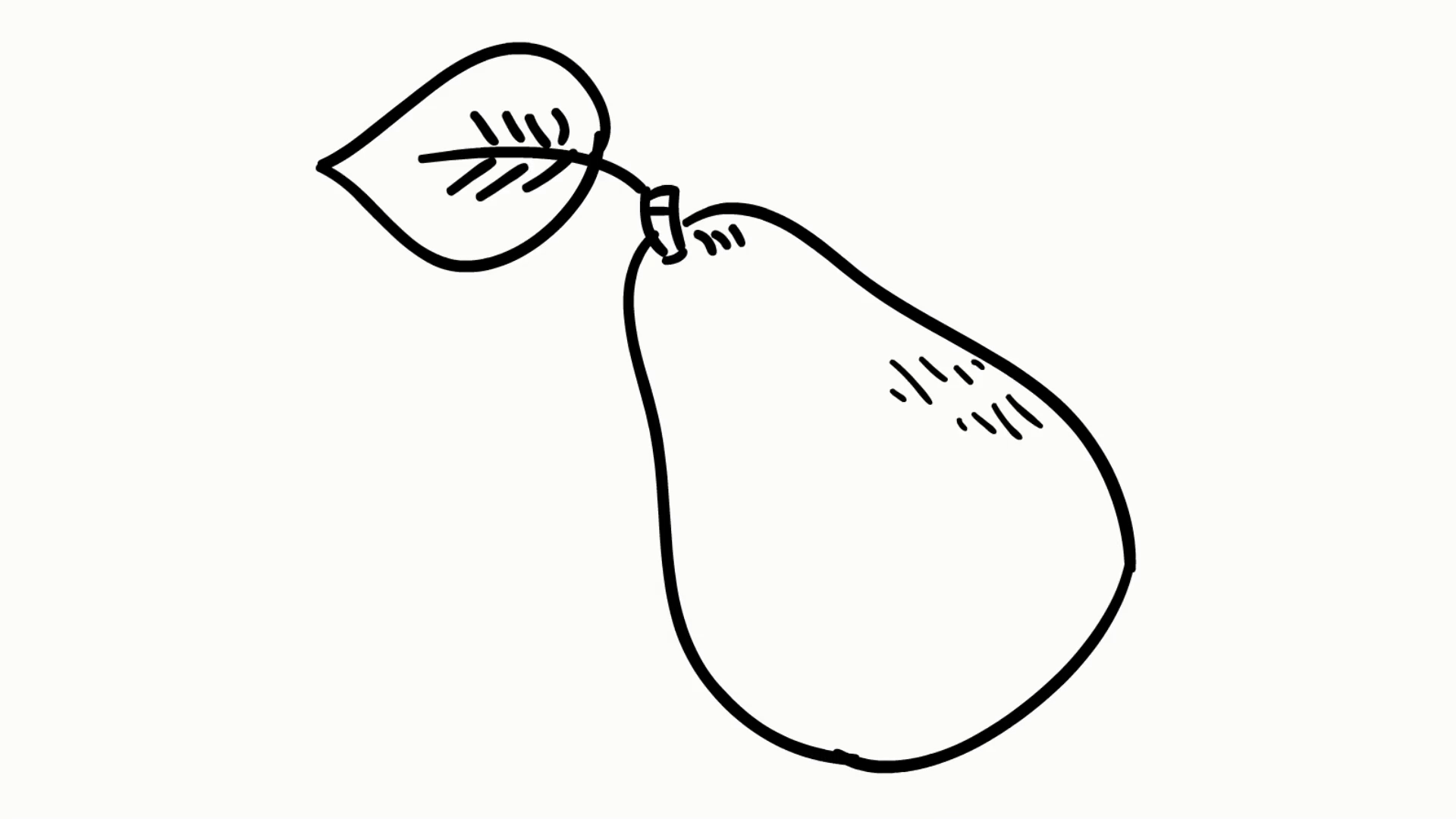 1920x1080 Pear Fruit Food Line Drawing Illustration Animation Transparent - Fruit Line Drawing