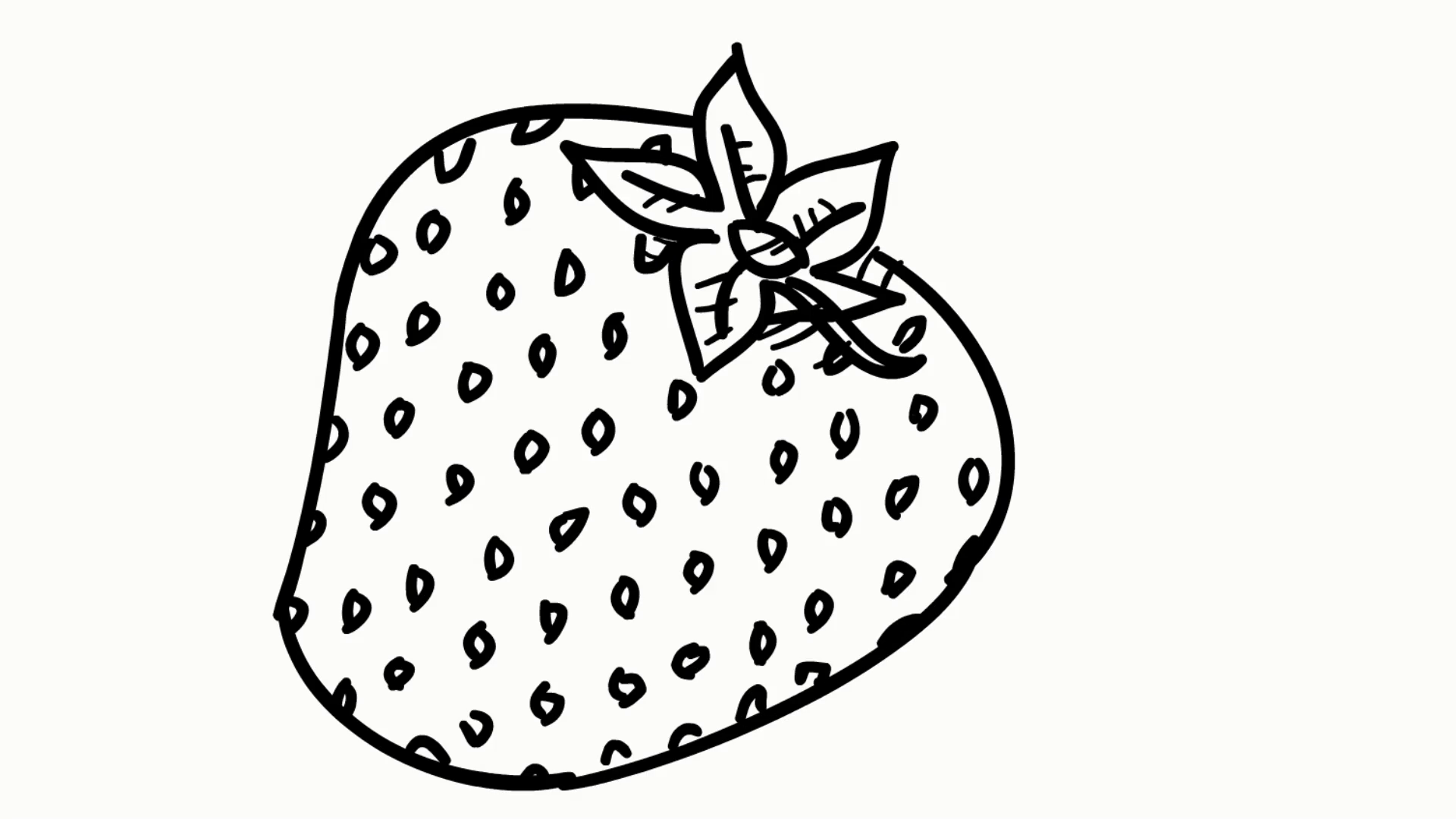 1920x1080 Strawberry Fruit Food Line Drawing Illustration Animation - Fruit Line Drawing