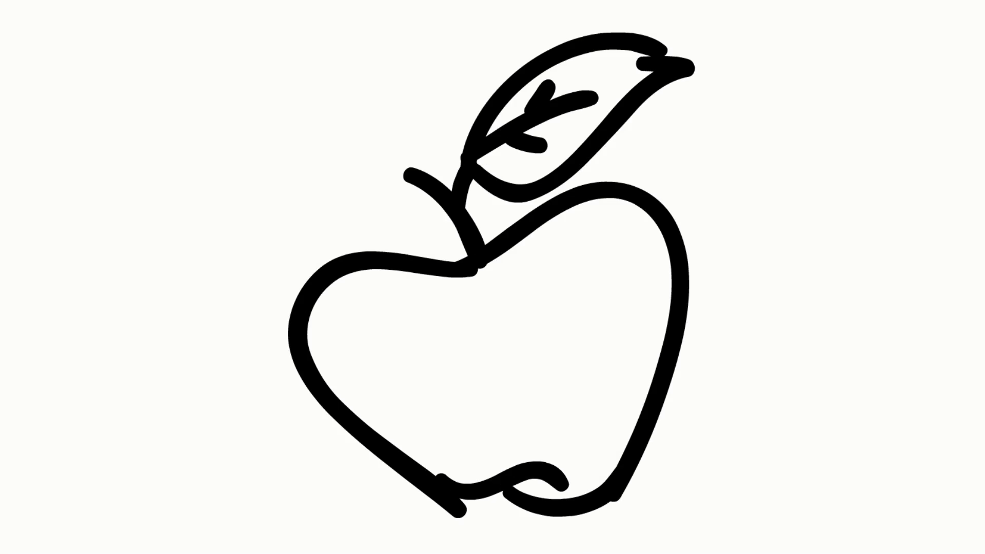 1920x1080 Apple Fruit Line Drawing Illustration Animation With Transparent - Fruit Line Drawing