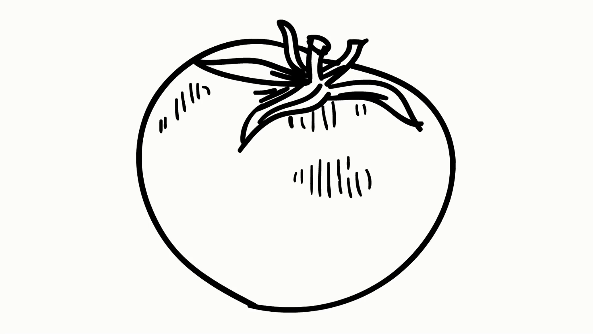 1920x1080 Tomato Fruit Vegetable Food Line Drawing Illustration Animation - Fruit Line Drawing